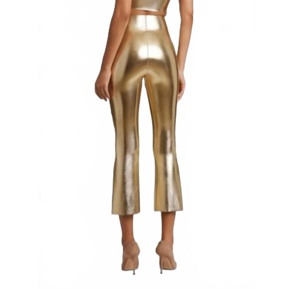 NEW COMMANDO faux leather cropped flare pants in goldleaf - Picture 2 of 2